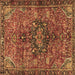 Square Persian Brown Traditional Rug, tr2606brn