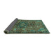 Sideview of Persian Turquoise Traditional Rug, tr2606turq