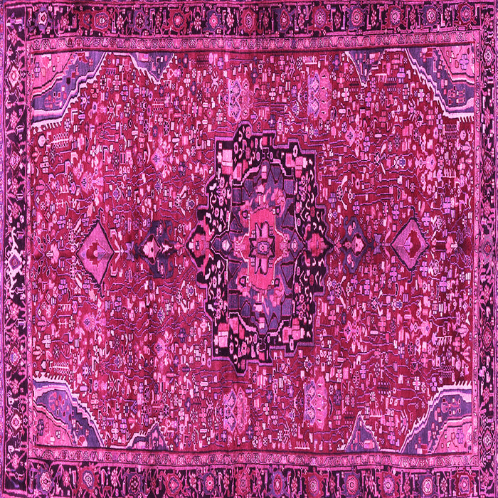 Square Machine Washable Persian Pink Traditional Rug, wshtr2606pnk