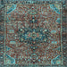 Square Machine Washable Persian Light Blue Traditional Rug, wshtr2606lblu