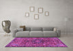 Machine Washable Persian Purple Traditional Area Rugs in a Living Room, wshtr2606pur