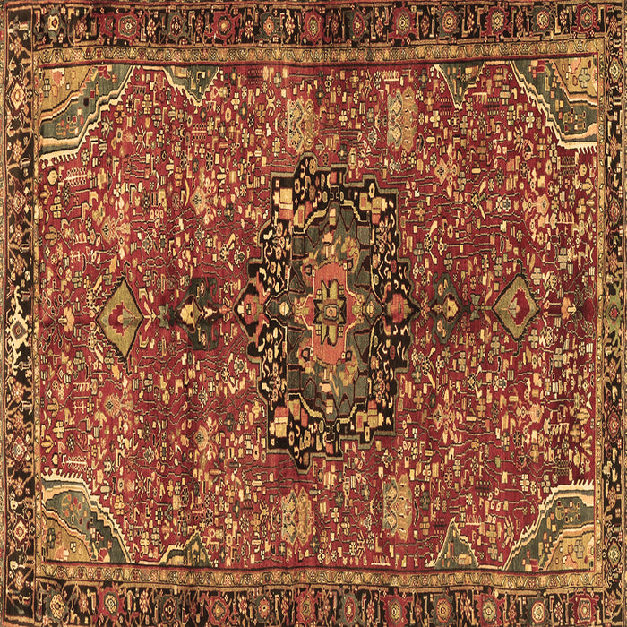 Square Machine Washable Persian Brown Traditional Rug, wshtr2606brn