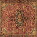 Square Machine Washable Persian Brown Traditional Rug, wshtr2606brn