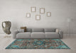 Machine Washable Persian Light Blue Traditional Rug in a Living Room, wshtr2606lblu