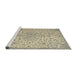 Sideview of Machine Washable Traditional Khaki Gold Rug, wshtr2607