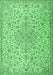 Machine Washable Persian Emerald Green Traditional Area Rugs, wshtr2607emgrn