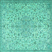 Square Persian Turquoise Traditional Rug, tr2607turq