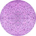 Round Persian Purple Traditional Rug, tr2607pur