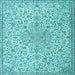 Square Persian Light Blue Traditional Rug, tr2607lblu