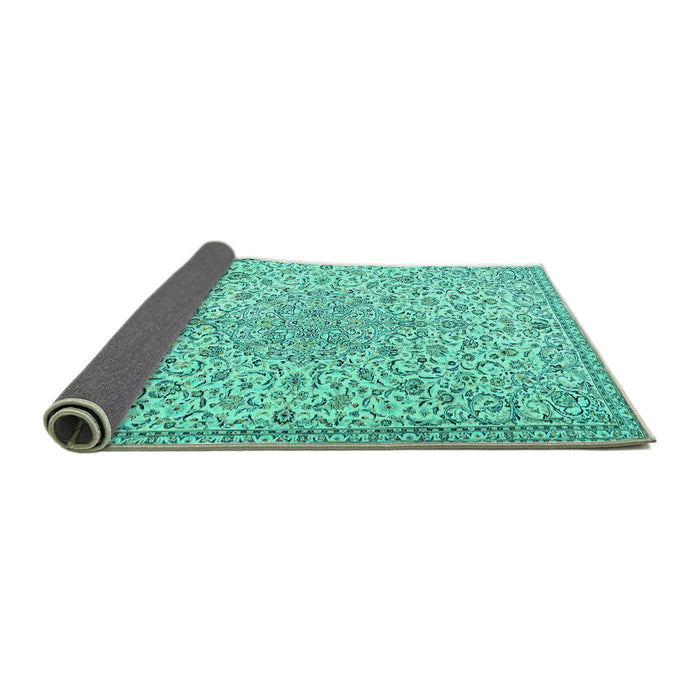 Sideview of Persian Turquoise Traditional Rug, tr2607turq