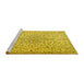 Sideview of Machine Washable Persian Yellow Traditional Rug, wshtr2607yw