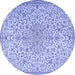 Round Persian Blue Traditional Rug, tr2607blu