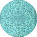 Round Persian Light Blue Traditional Rug, tr2607lblu