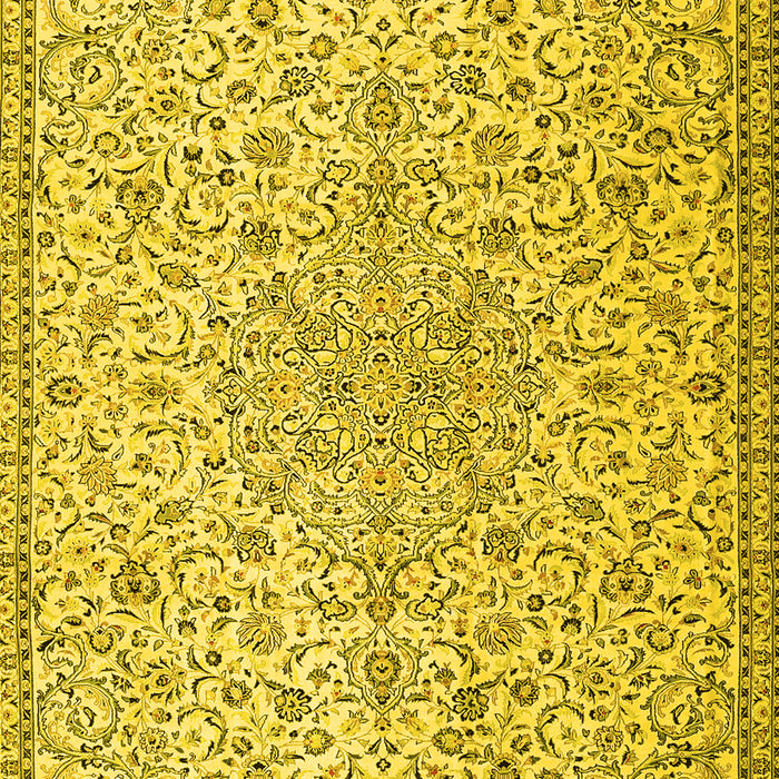 Machine Washable Persian Yellow Traditional Rug, wshtr2607yw