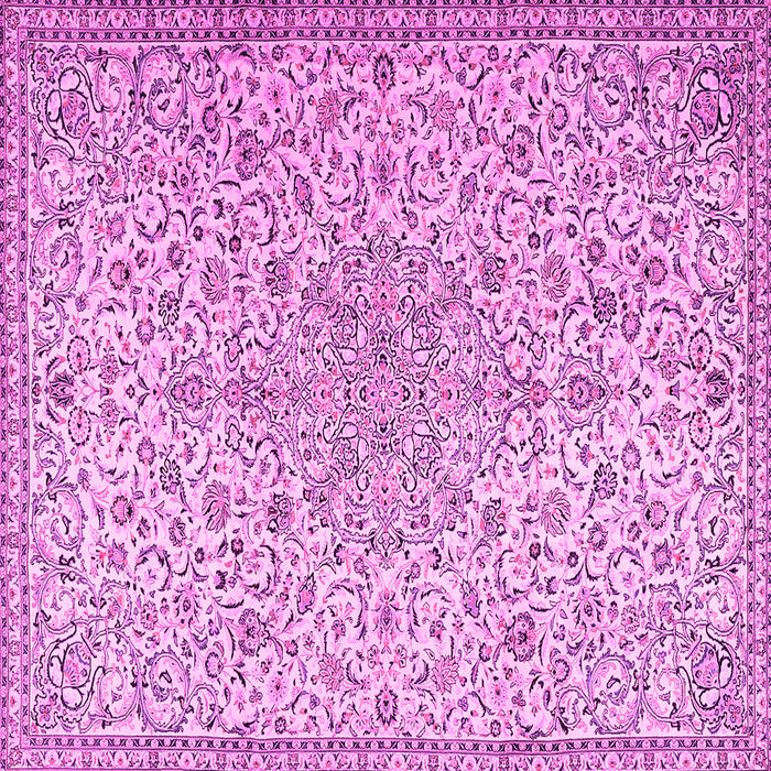 Square Machine Washable Persian Pink Traditional Rug, wshtr2607pnk