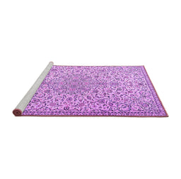 Sideview of Machine Washable Persian Purple Traditional Area Rugs, wshtr2607pur