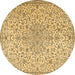 Round Persian Brown Traditional Rug, tr2607brn