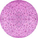 Round Persian Pink Traditional Rug, tr2607pnk
