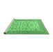 Sideview of Machine Washable Persian Emerald Green Traditional Area Rugs, wshtr2608emgrn