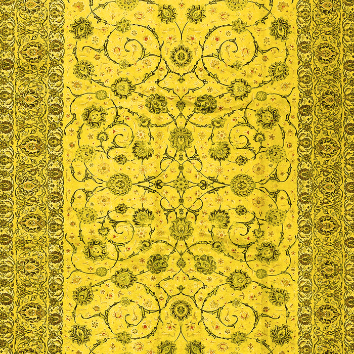 Machine Washable Persian Yellow Traditional Rug, wshtr2608yw