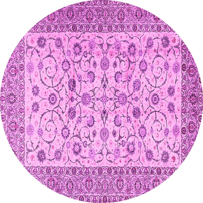 Round Persian Pink Traditional Rug, tr2608pnk