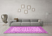 Machine Washable Persian Pink Traditional Rug in a Living Room, wshtr2608pnk