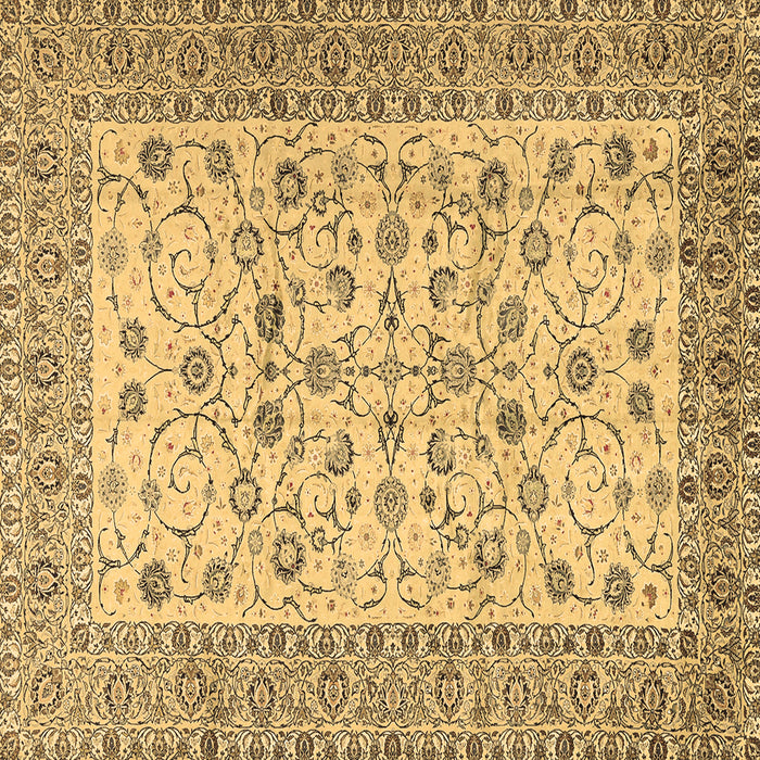 Square Machine Washable Persian Brown Traditional Rug, wshtr2608brn
