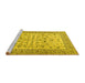 Sideview of Machine Washable Persian Yellow Traditional Rug, wshtr2608yw