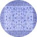 Round Persian Blue Traditional Rug, tr2608blu