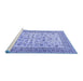 Sideview of Machine Washable Persian Blue Traditional Rug, wshtr2608blu