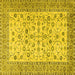 Square Machine Washable Persian Yellow Traditional Rug, wshtr2608yw