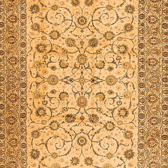 Serging Thickness of Machine Washable Persian Orange Traditional Area Rugs, wshtr2608org