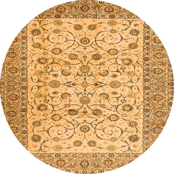 Machine Washable Persian Orange Traditional Area Rugs, wshtr2608org