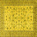 Square Persian Yellow Traditional Rug, tr2608yw