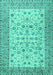 Machine Washable Persian Turquoise Traditional Area Rugs, wshtr2608turq