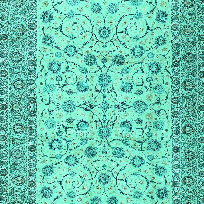 Machine Washable Persian Turquoise Traditional Area Rugs, wshtr2608turq
