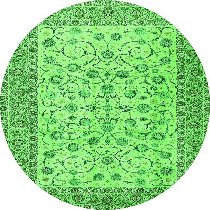 Square Persian Green Traditional Rug, tr2608grn