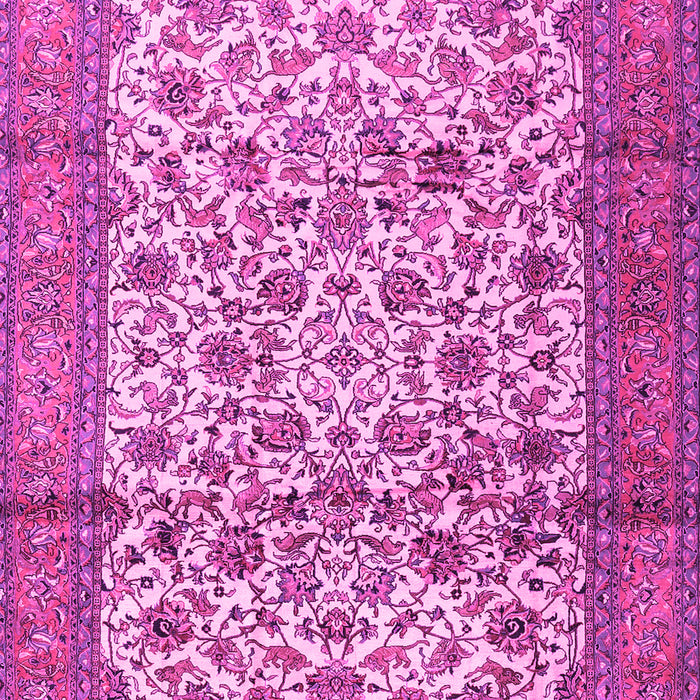 Machine Washable Persian Pink Traditional Rug, wshtr2609pnk