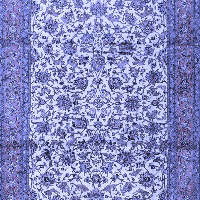 Machine Washable Persian Blue Traditional Rug, wshtr2609blu