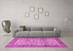 Machine Washable Persian Pink Traditional Rug in a Living Room, wshtr2609pnk