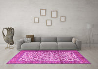 Machine Washable Persian Pink Traditional Rug, wshtr2609pnk