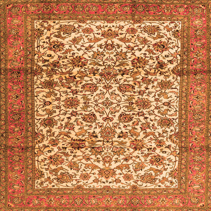 Serging Thickness of Persian Orange Traditional Rug, tr2609org