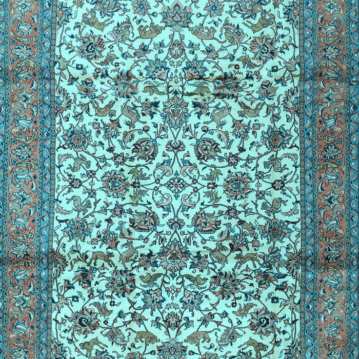 Machine Washable Persian Light Blue Traditional Rug, wshtr2609lblu