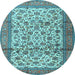Round Persian Light Blue Traditional Rug, tr2609lblu