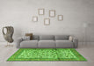 Machine Washable Persian Green Traditional Area Rugs in a Living Room,, wshtr2609grn