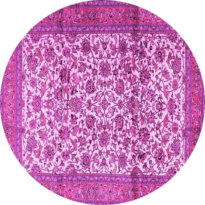 Round Persian Pink Traditional Rug, tr2609pnk