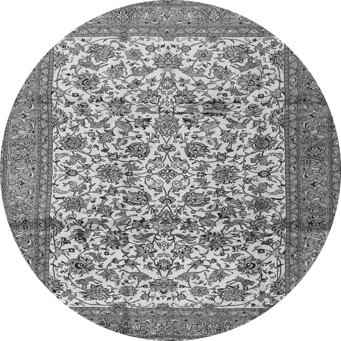 Machine Washable Persian Gray Traditional Rug, wshtr2609gry