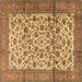 Square Machine Washable Persian Brown Traditional Rug, wshtr2609brn