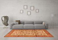 Machine Washable Persian Orange Traditional Rug, wshtr2609org