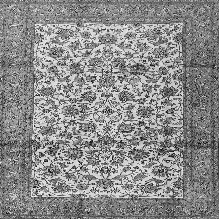 Round Machine Washable Persian Gray Traditional Rug, wshtr2609gry